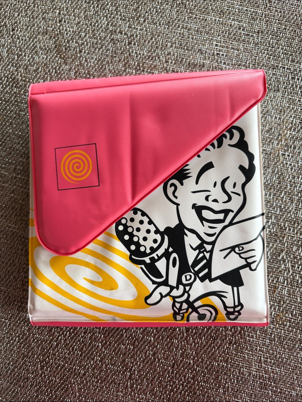 Vintage Sega Dreamcast Game / CD Holder Crooner W/Mic Pink Holds 12 Discs